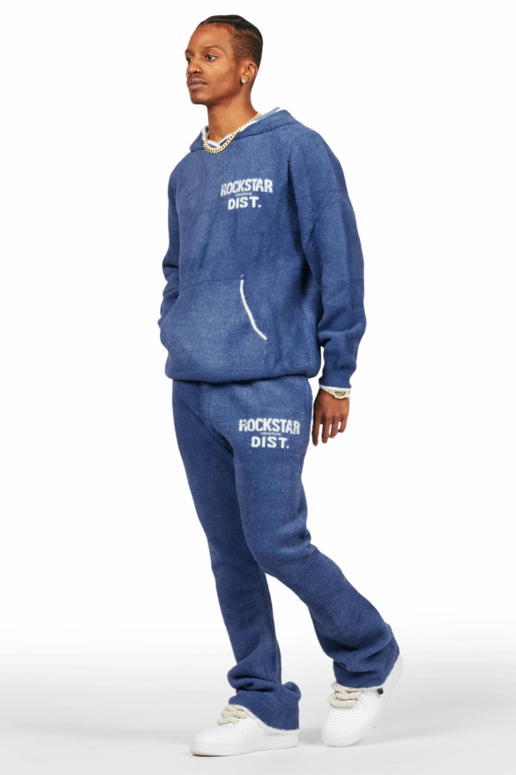 Lake Navy Mohair Knit Track Set Male Product Image