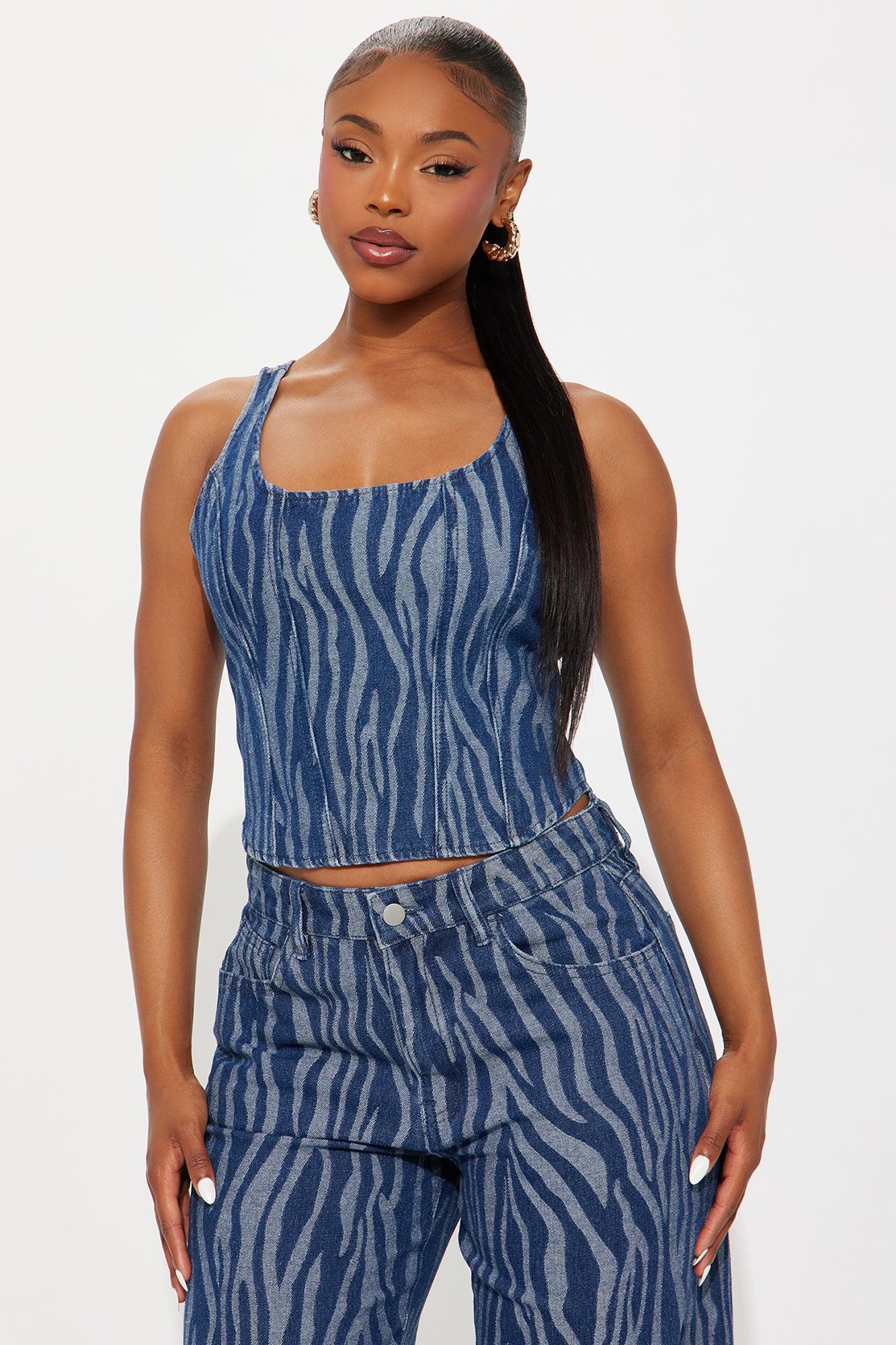 Kasey Denim Pant Set - Medium Wash Female Product Image