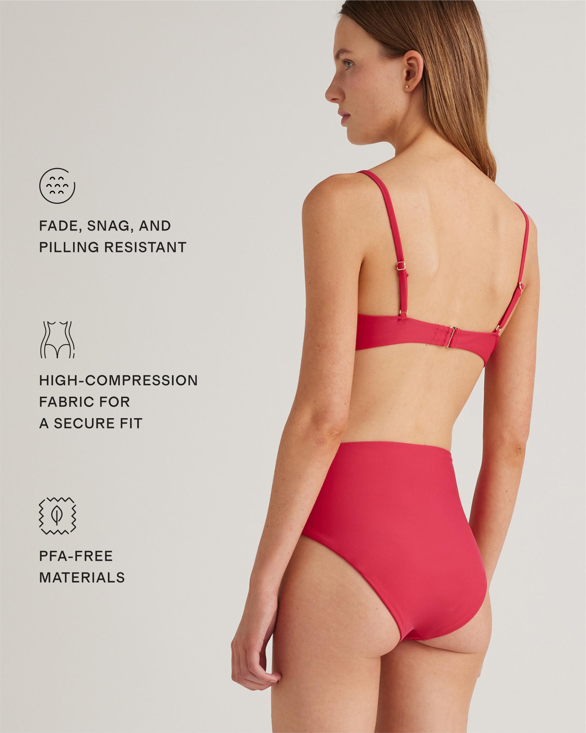 Quince | Women's Italian V-Neck Bikini Top Size XL, 78% Recycled Polyamide, 22% Spandex Product Image