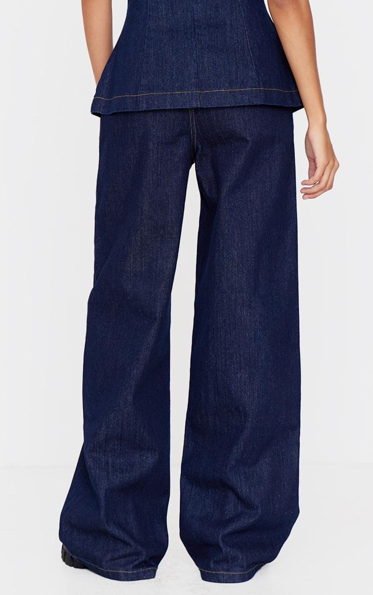 Indigo Tailored Style Wide Leg Jeans Product Image