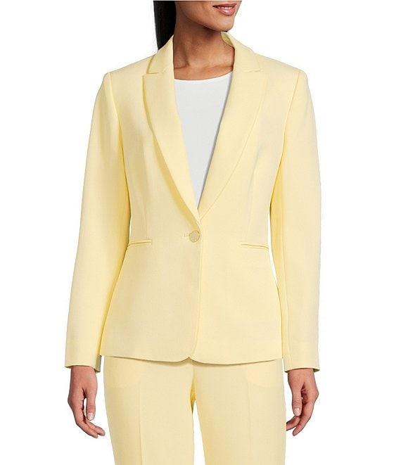Preston & York Alyssa Notch Lapel Long Sleeve One Button Crepe Blazer Product Image