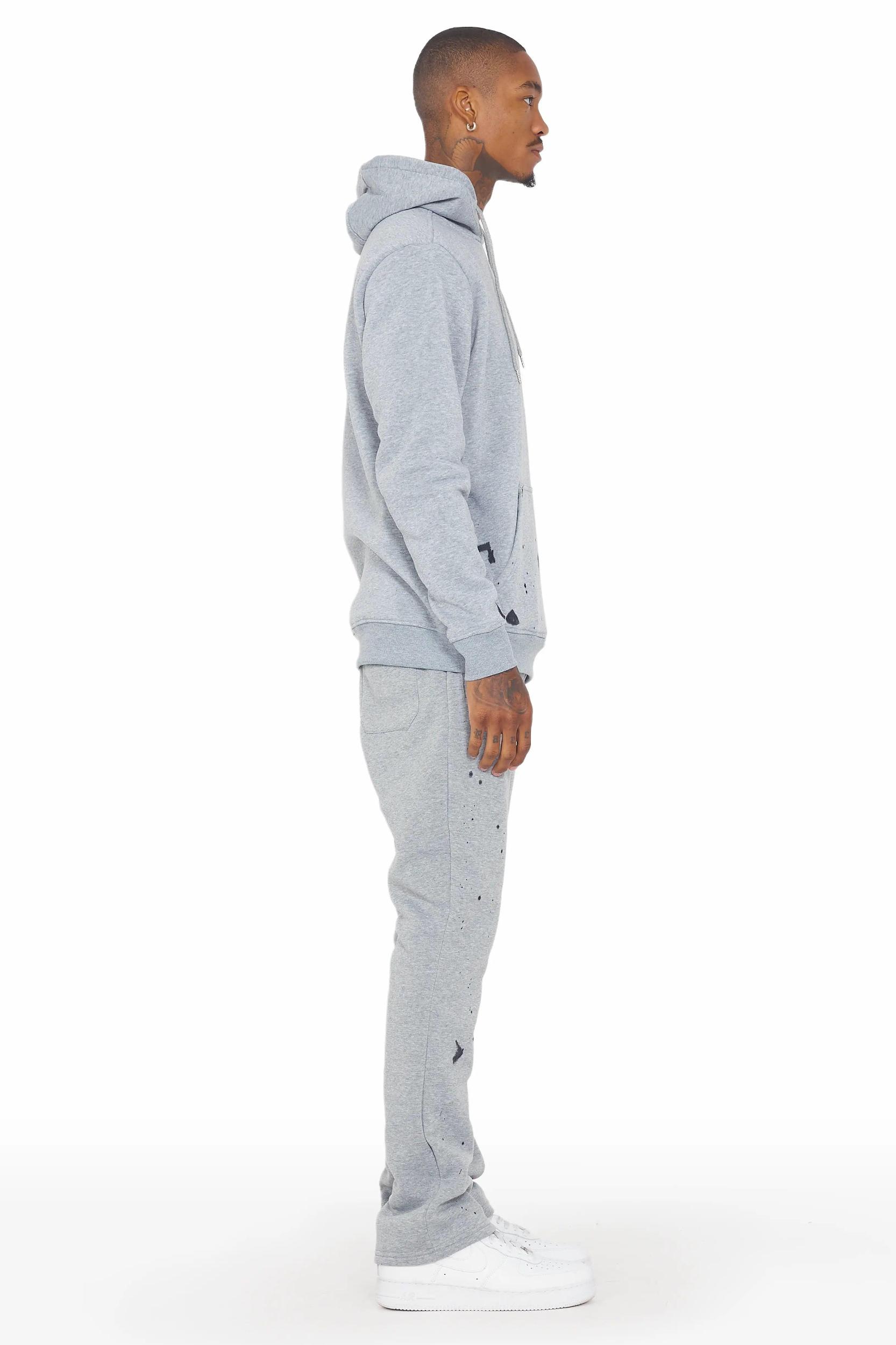 Raffer Heather Grey Hoodie/Stacked Flare Track Set Male Product Image