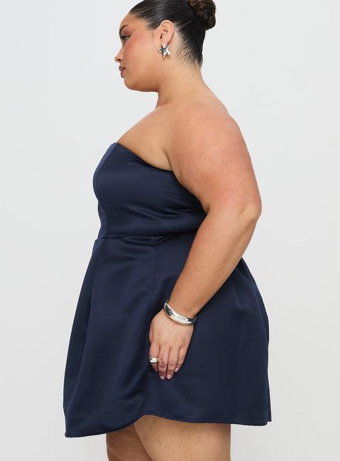 Spader Corset Mini Dress Navy Curve Product Image