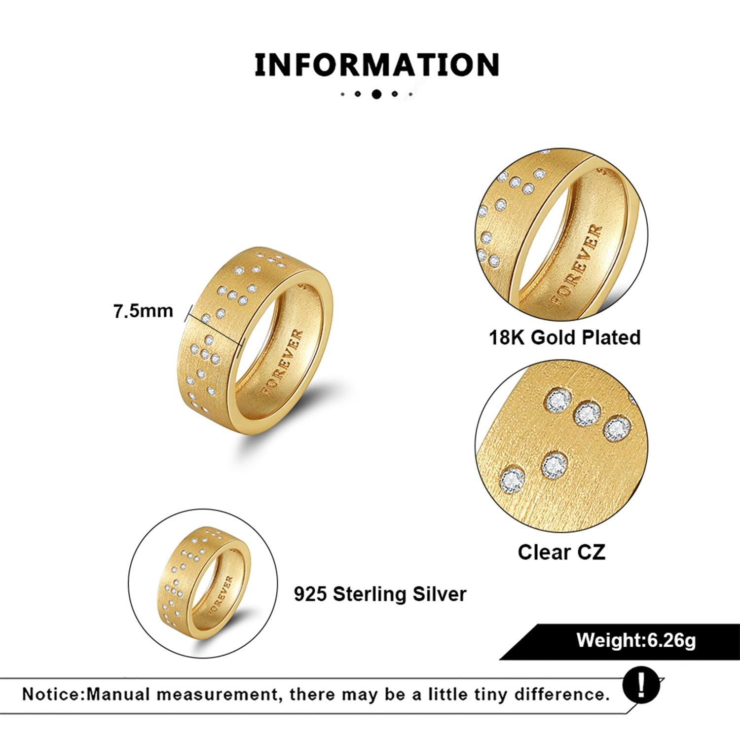 Touchstone Forever Band Ring Brushed Gold Product Image
