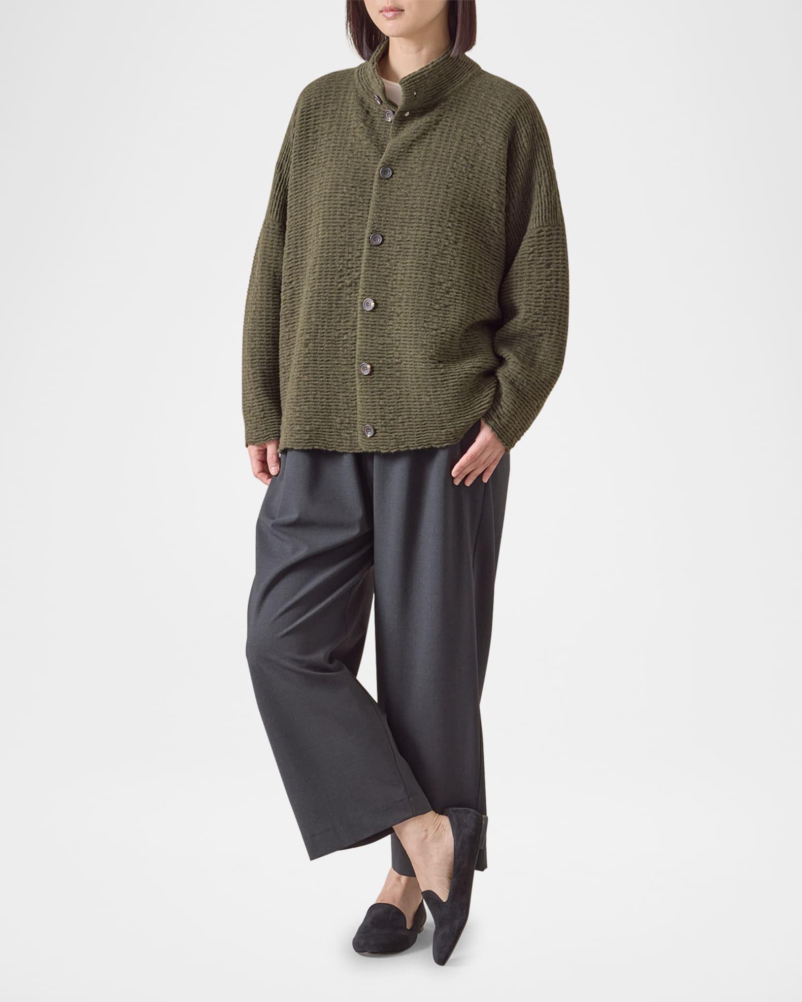 3/4 Width High-Neck Cardigan (Mid Length) Product Image