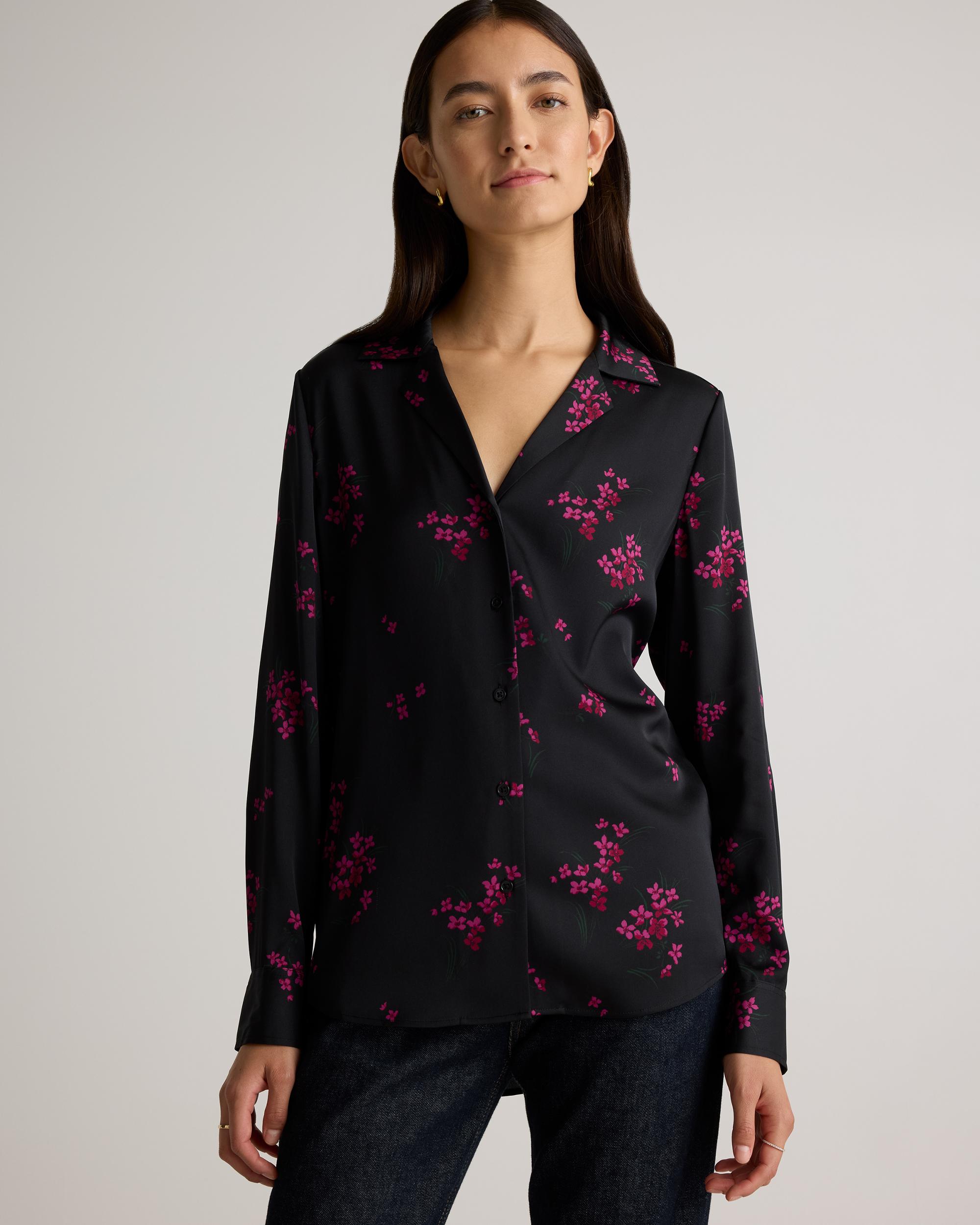 Quince | Women's Washable Stretch Silk Notch Collar Blouse Size XL Product Image