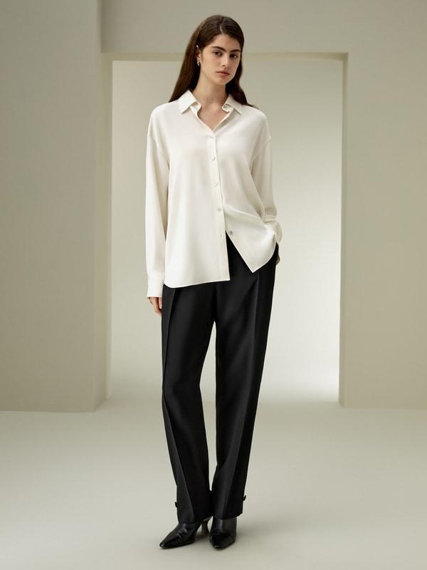 The One Relaxed Fit Silk Shirt Product Image