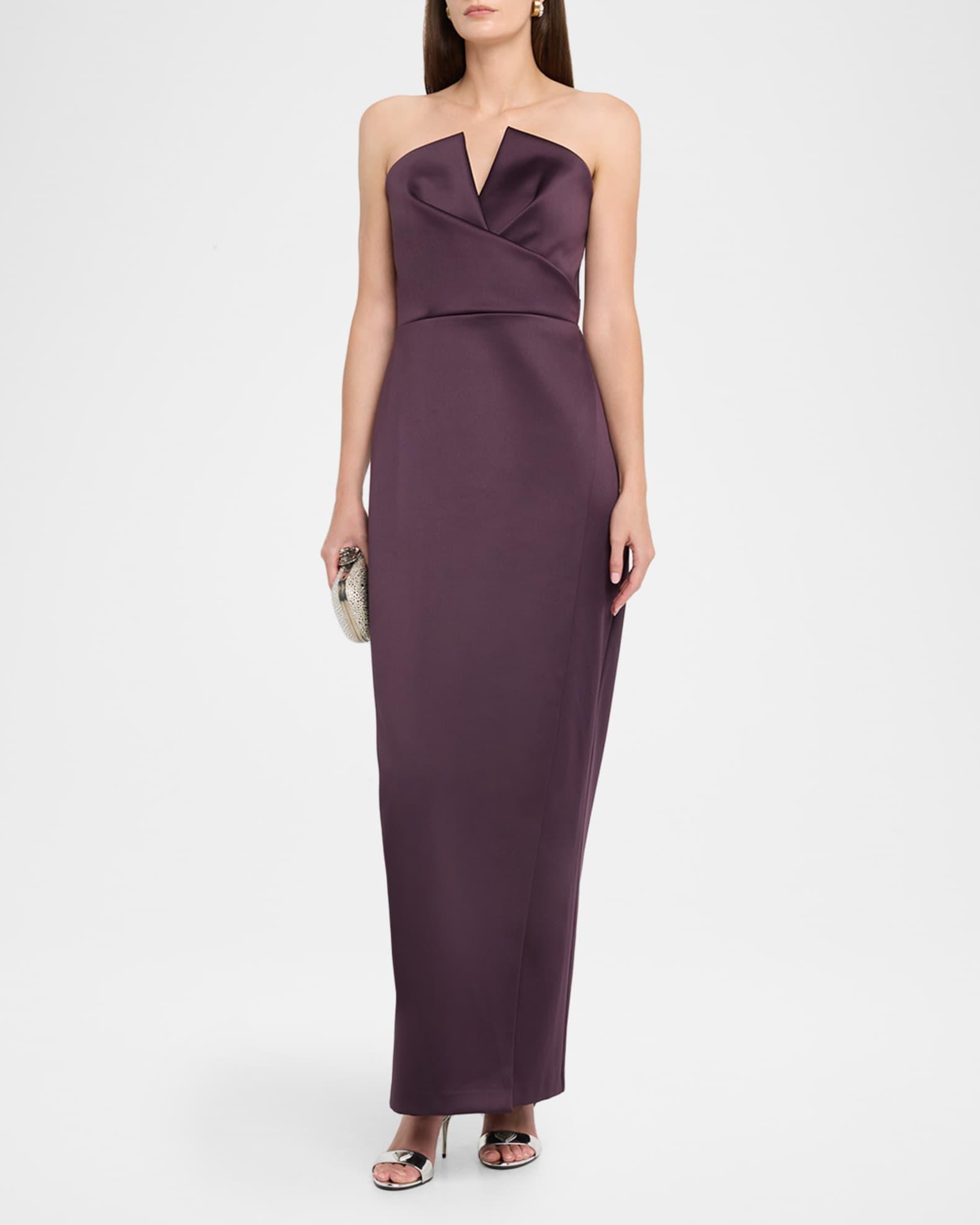 Strapless Bonded Satin Column Gown Product Image