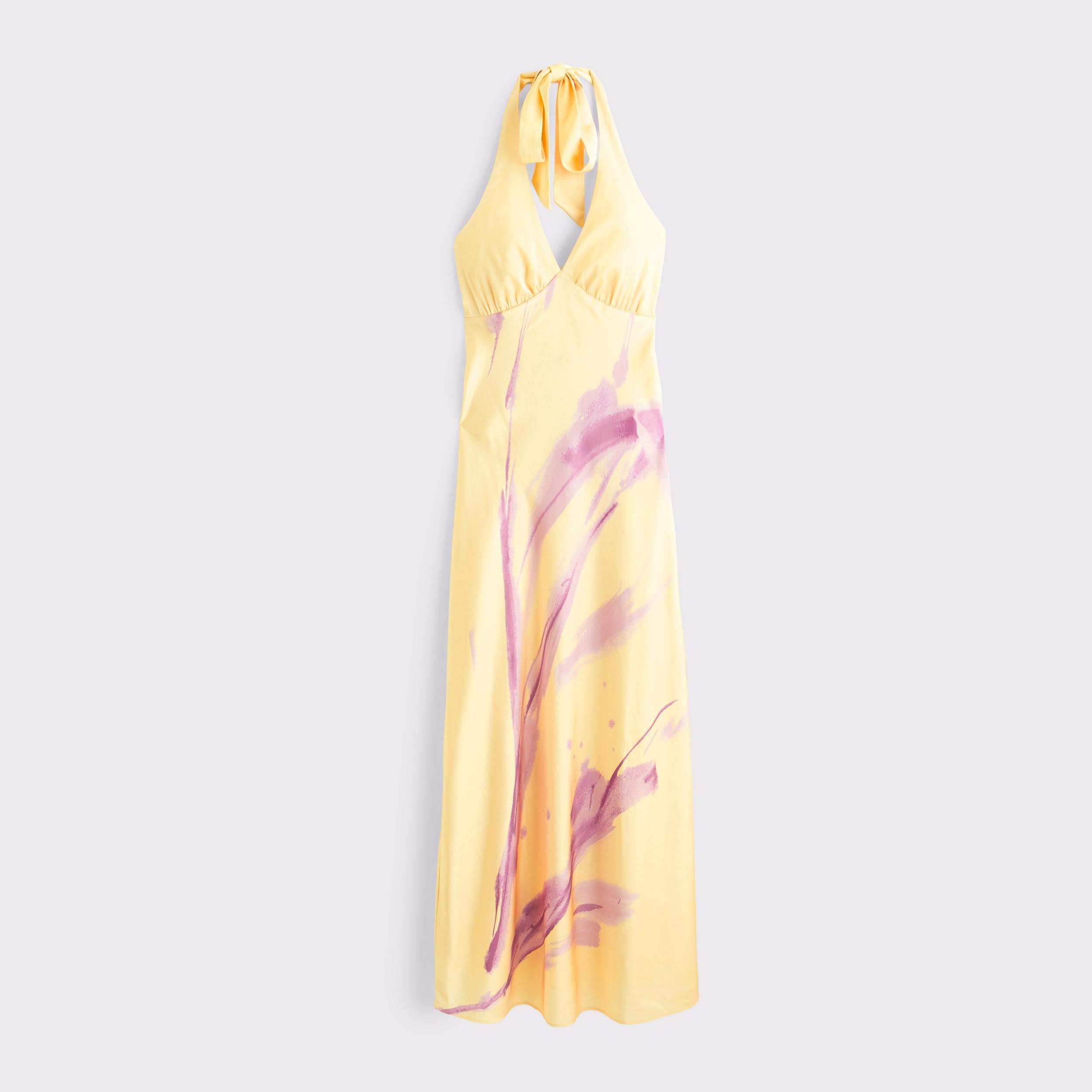 The A&F Julia Slip Halter Maxi Dress Product Image