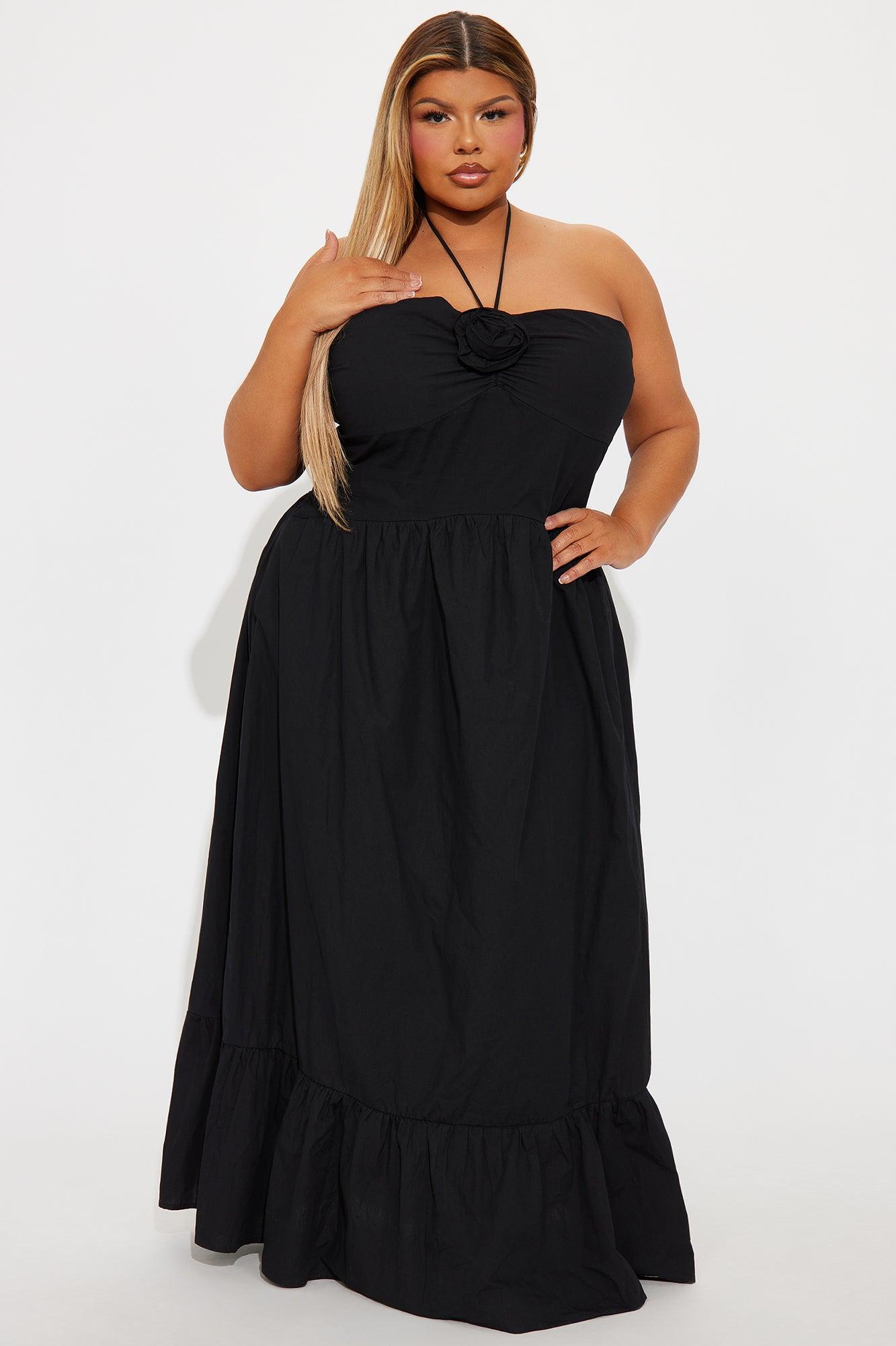 Kylie Halter Maxi Dress - Black Product Image
