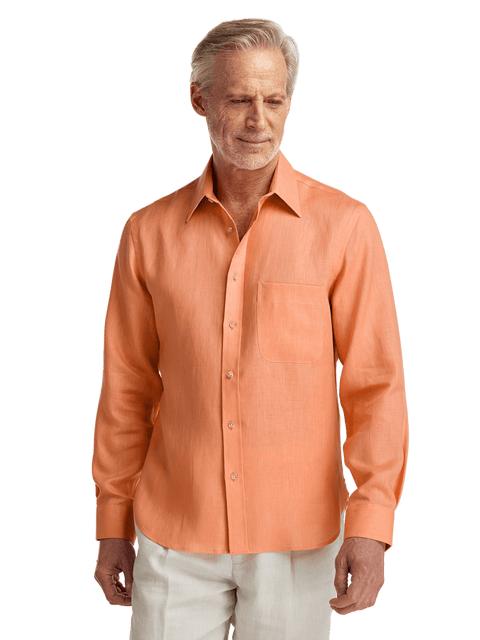 Linen Solid Casual Shirt - Pink Product Image
