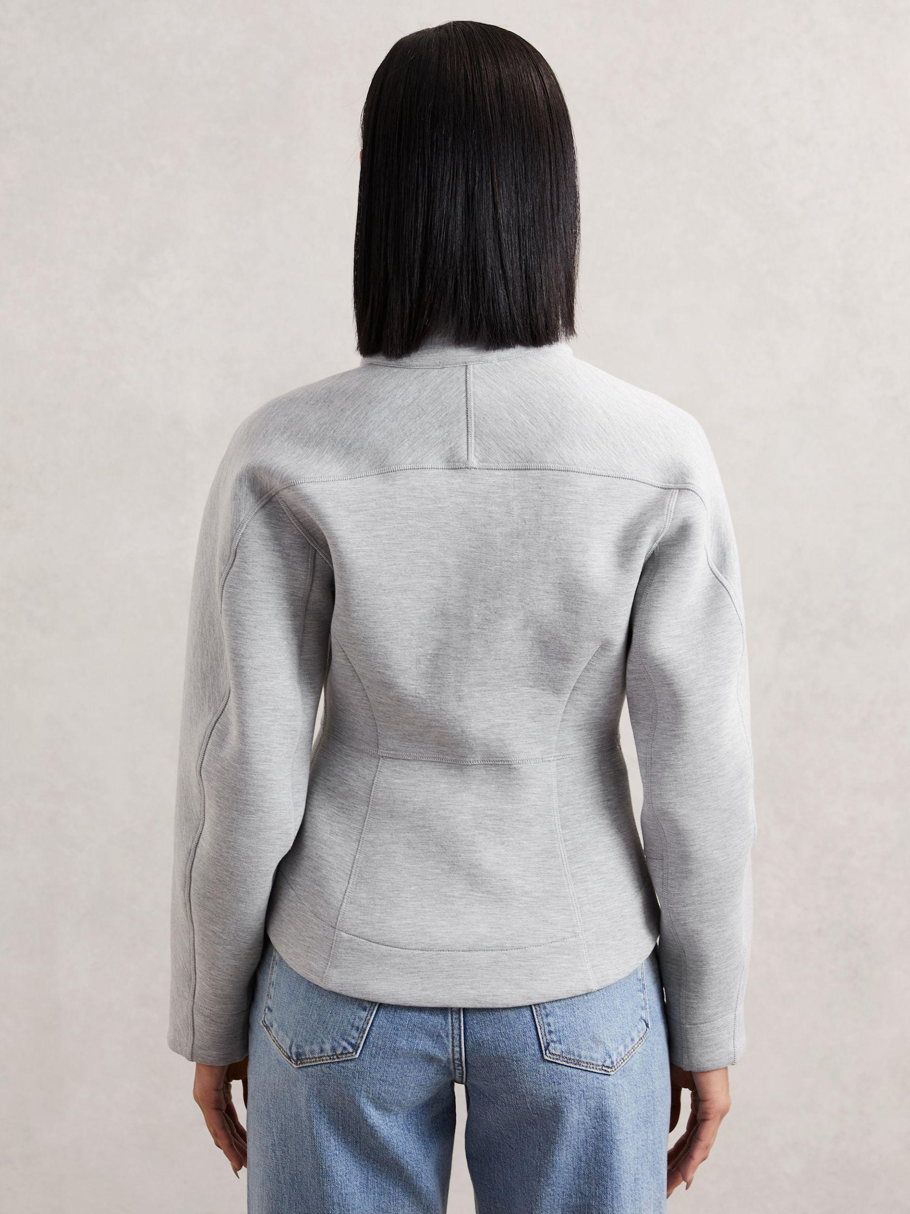 Funnel-Neck Zip-Through Sweatshirt in Grey Product Image