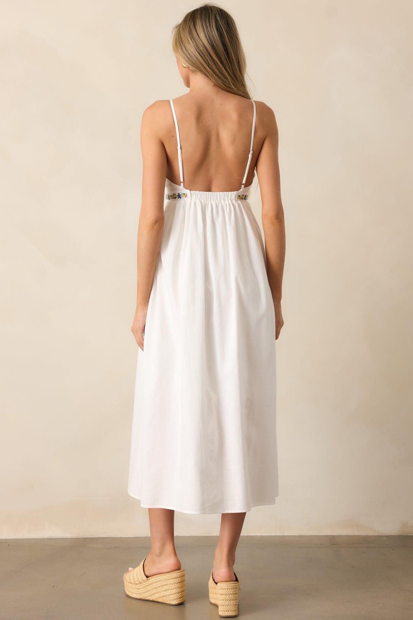MINKPINK Elini Ivory Embroidered Midi Dress Product Image