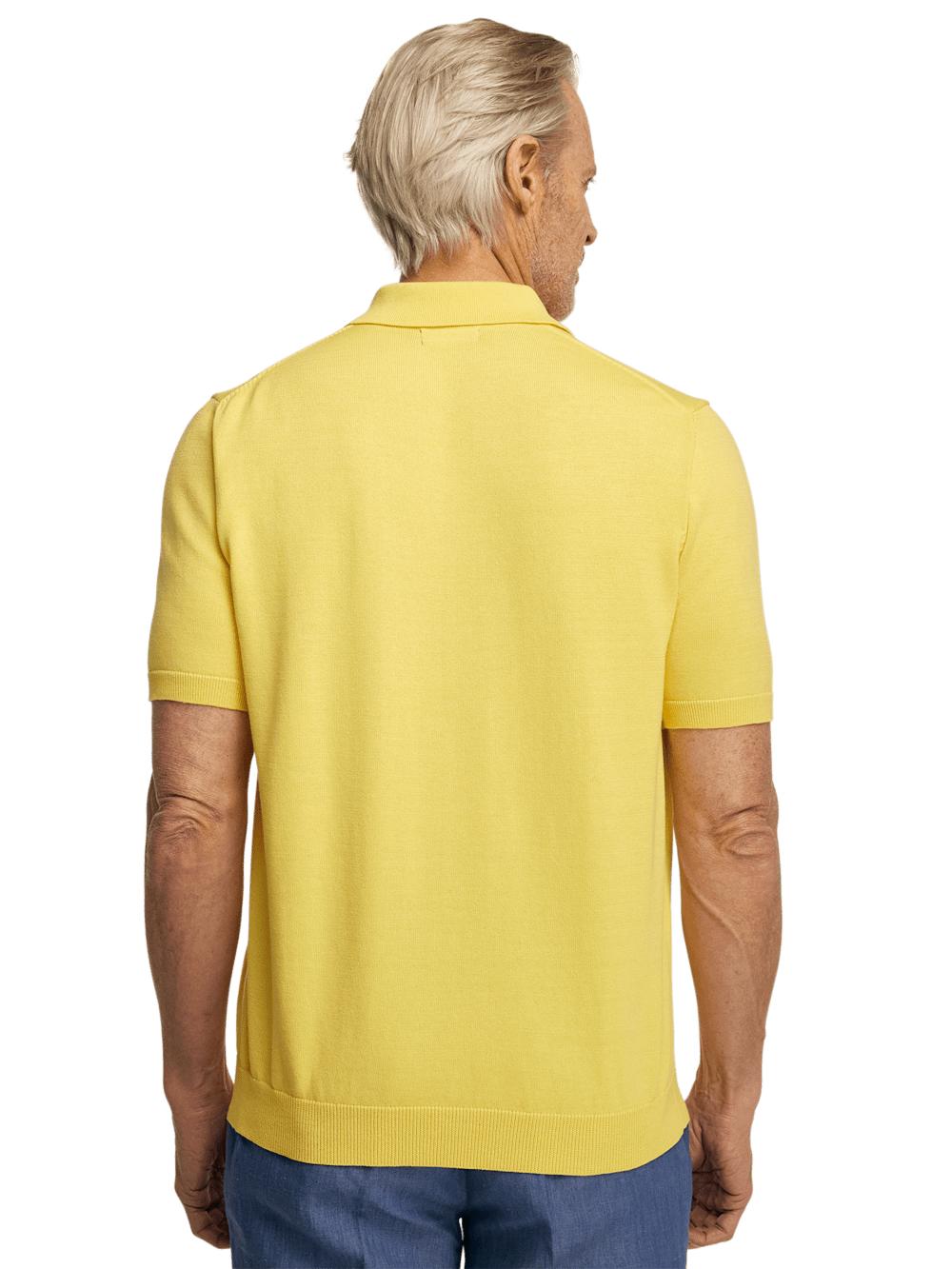 Supima Cotton Three Button Polo - Light Yellow Product Image