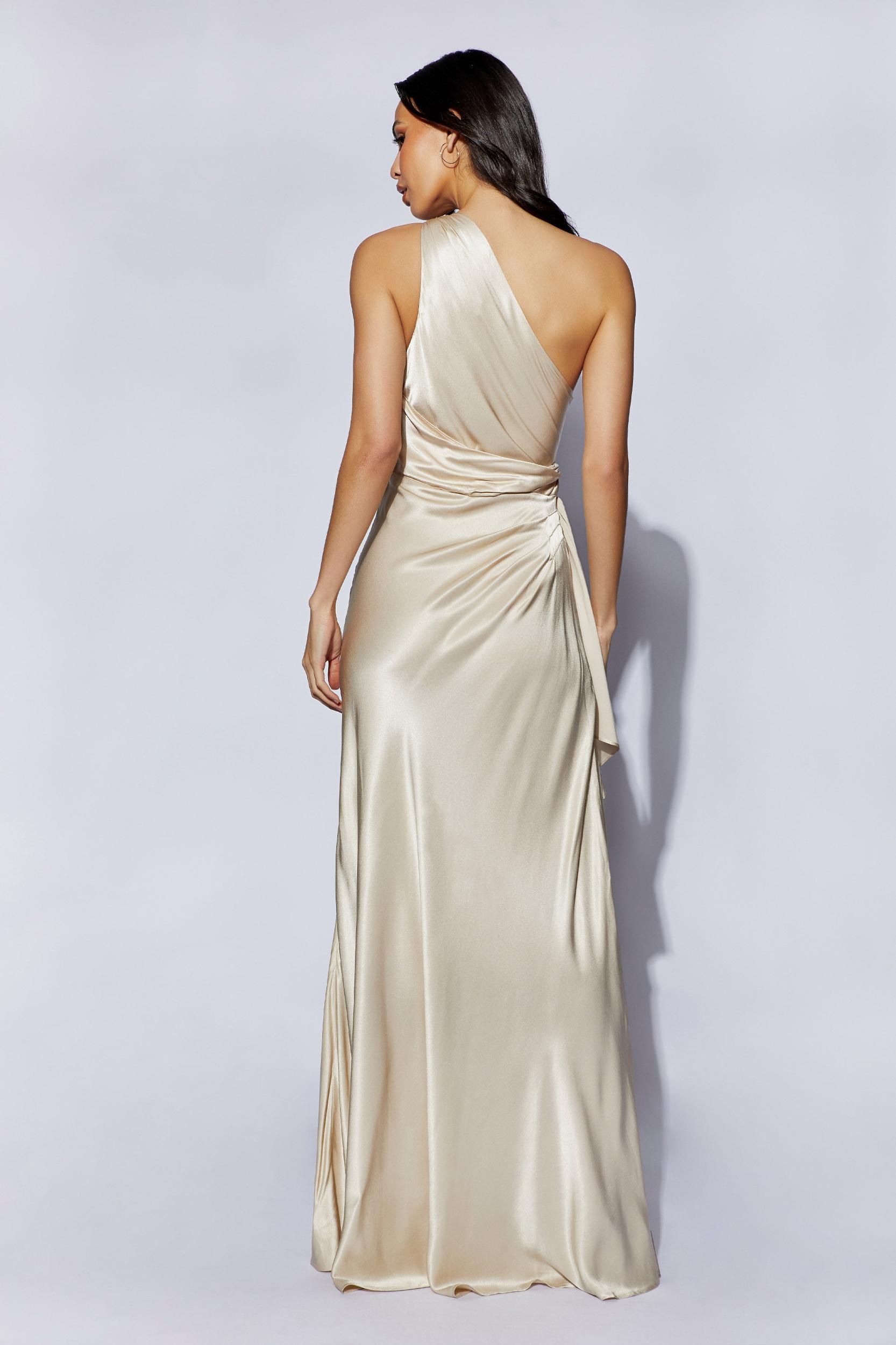 Calliope One Shoulder Maxi Dress - Blush Gold Product Image