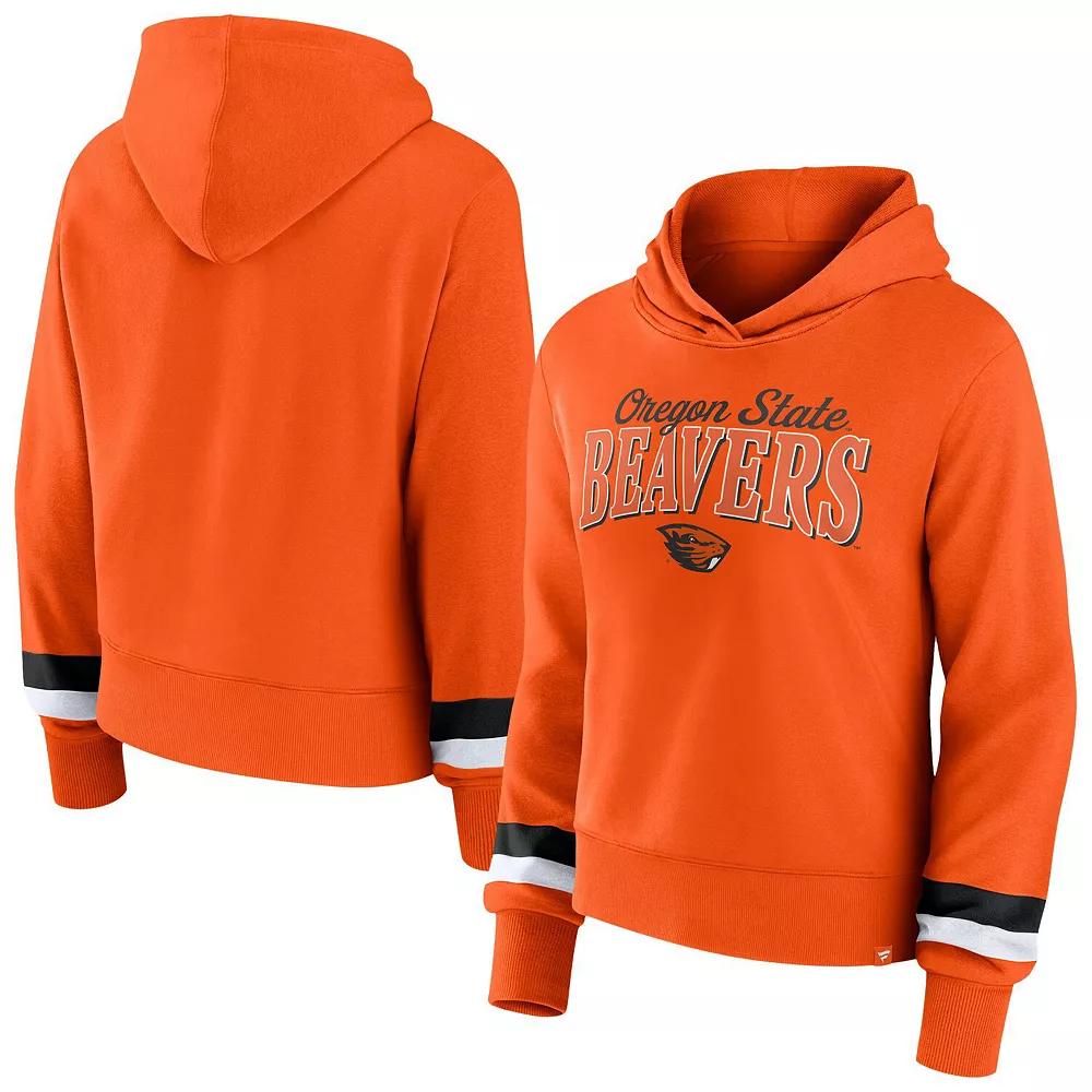 Women's Fanatics  Orange Oregon State Beavers Badge Bridge Pullover Hoodie, Size: Large Product Image