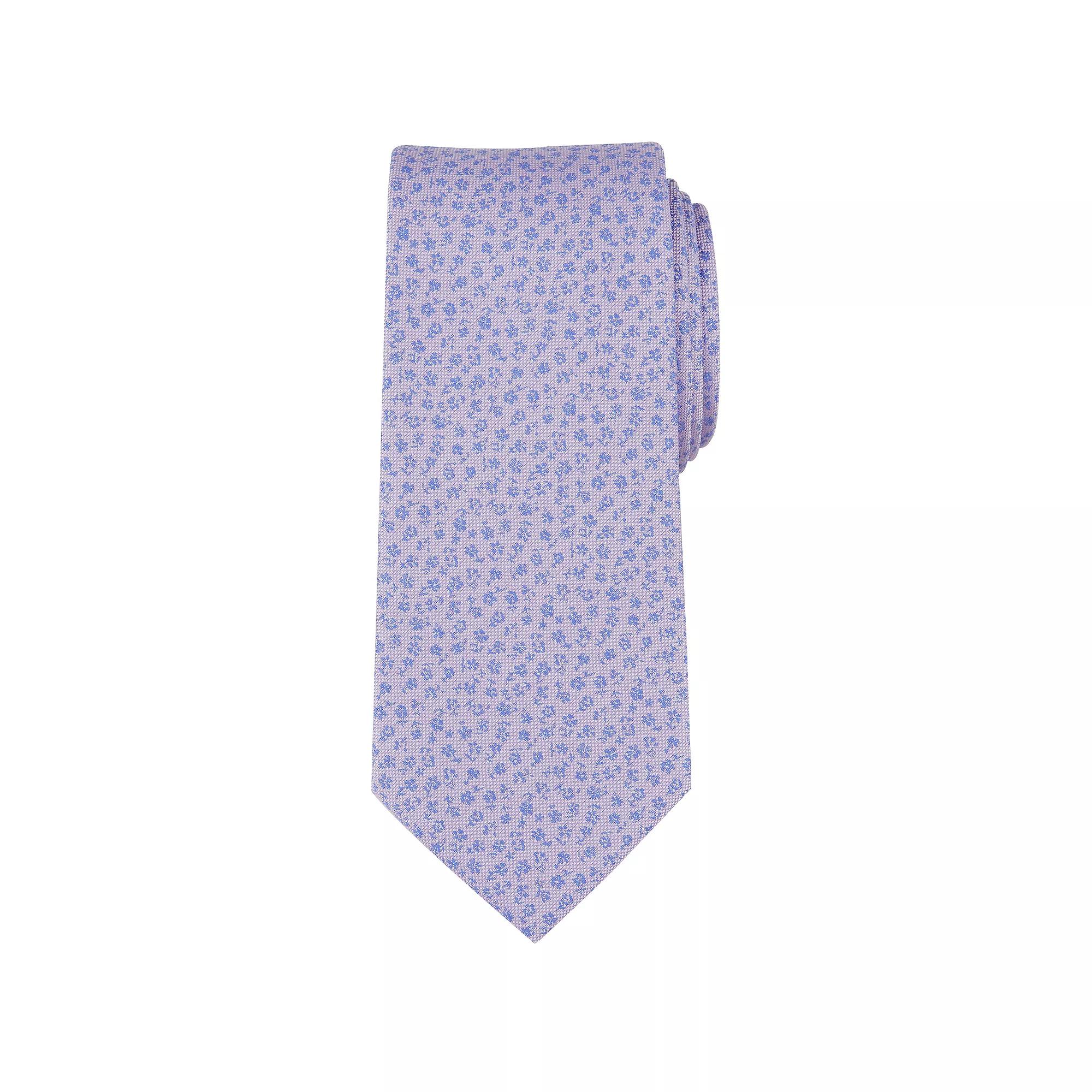 Men's Bespoke Floral Skinny Tie, Purple Aroner Product Image