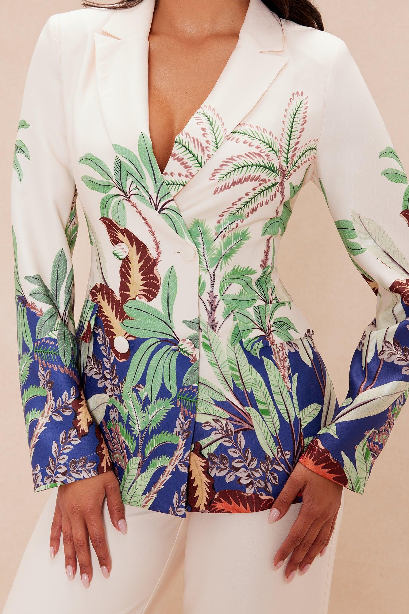 Tropicana Blazer Suit Set - Cream/combo Product Image