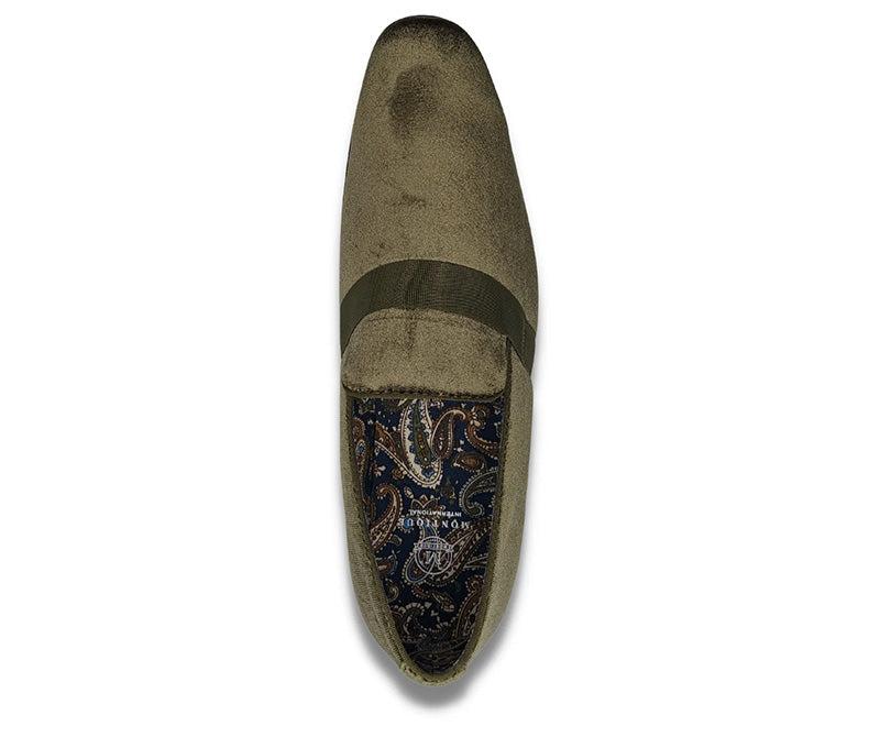Olive Solid Velvet Loafer Product Image