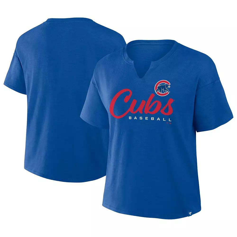 Women's Fanatics Royal Chicago Cubs Fan Fave Stadium Slub Boxy T-Shirt, Size: 2XL, Blue Product Image