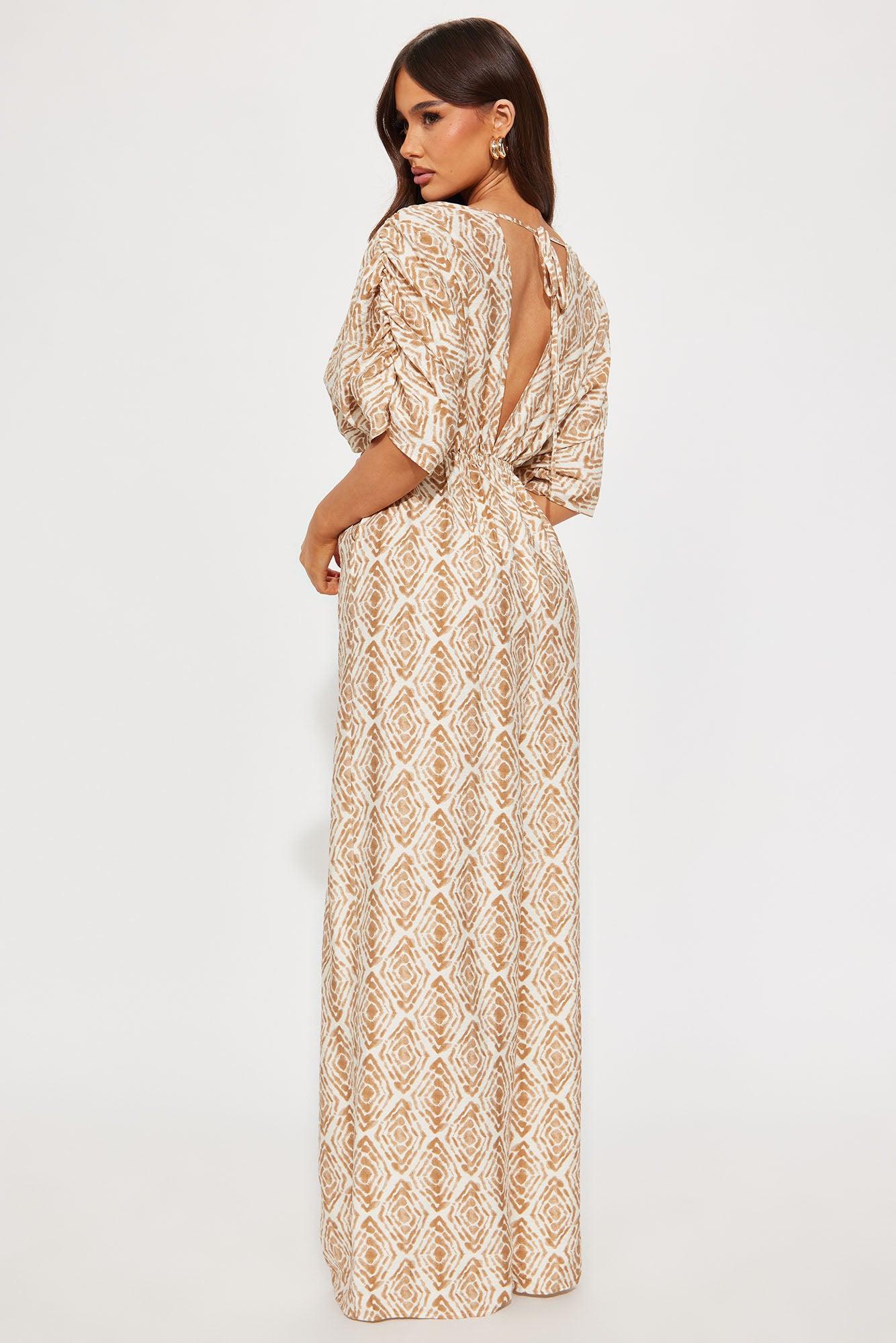 Wildflower Textured Jumpsuit - Mocha/combo Product Image