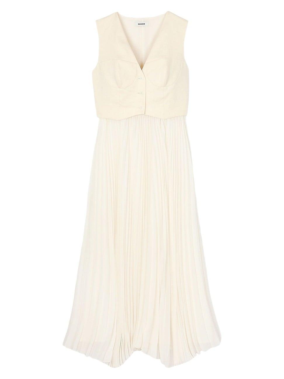Womens Pleated Maxi Dress Product Image