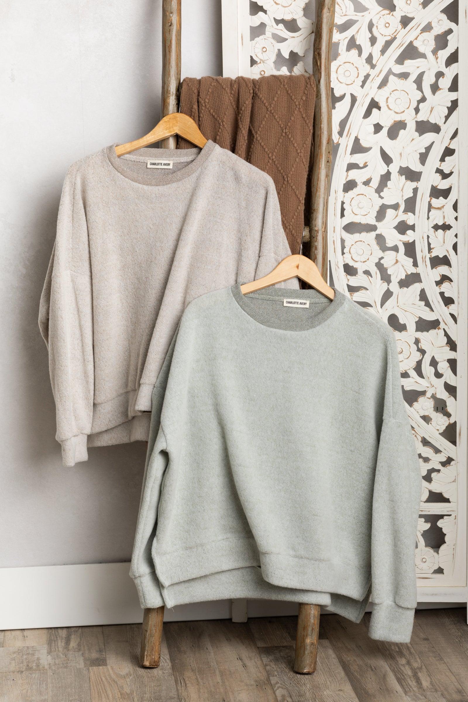 Crewneck Brushed Soft Knit Top Product Image