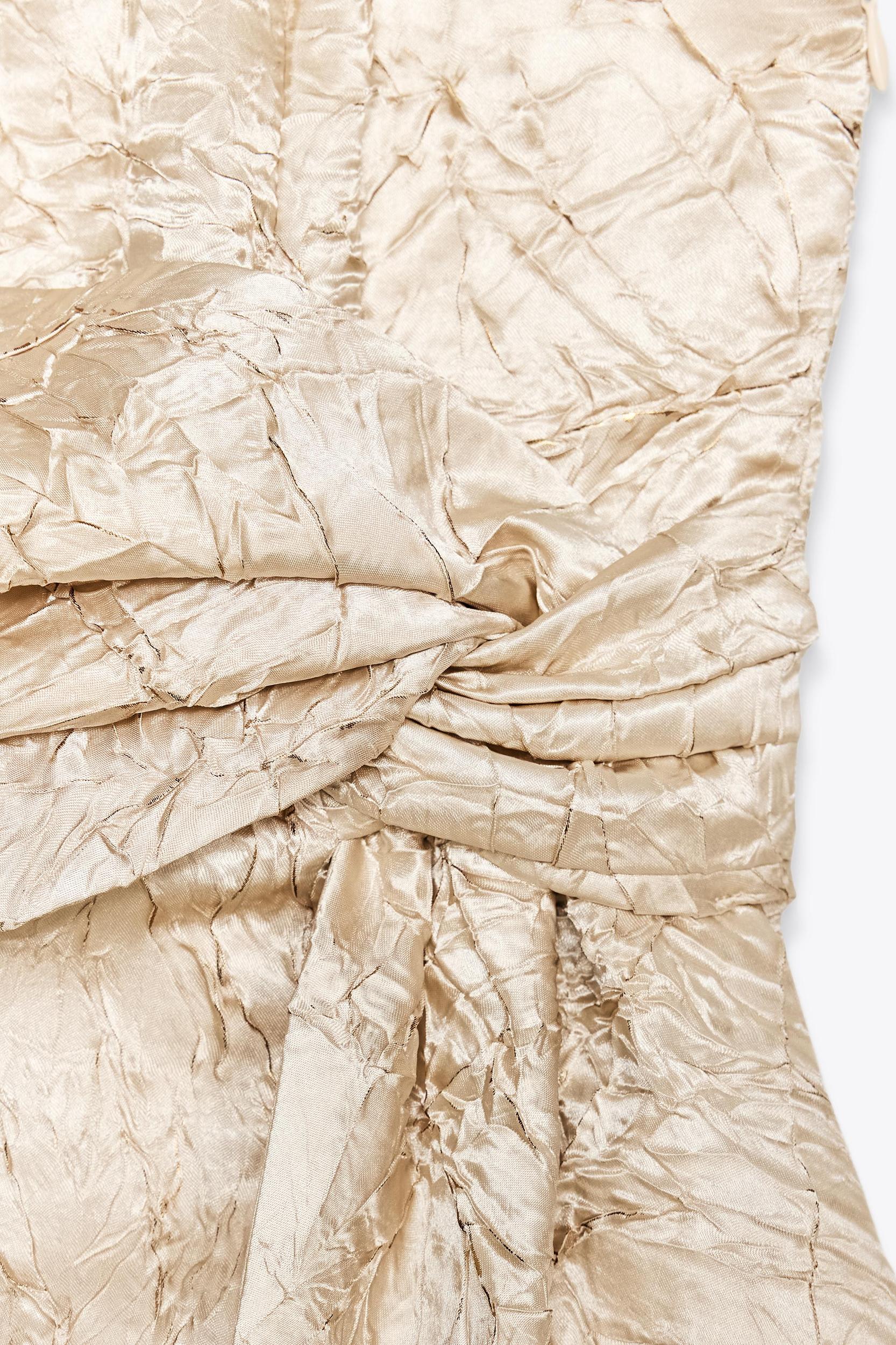 WRINKLED SATIN EFFECT BUSTIER TOP Product Image