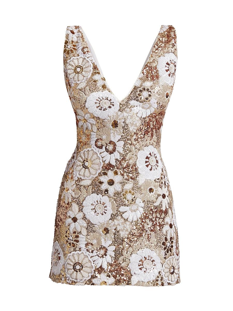 Womens Aera Floral-Sequined Sheath Minidress Product Image