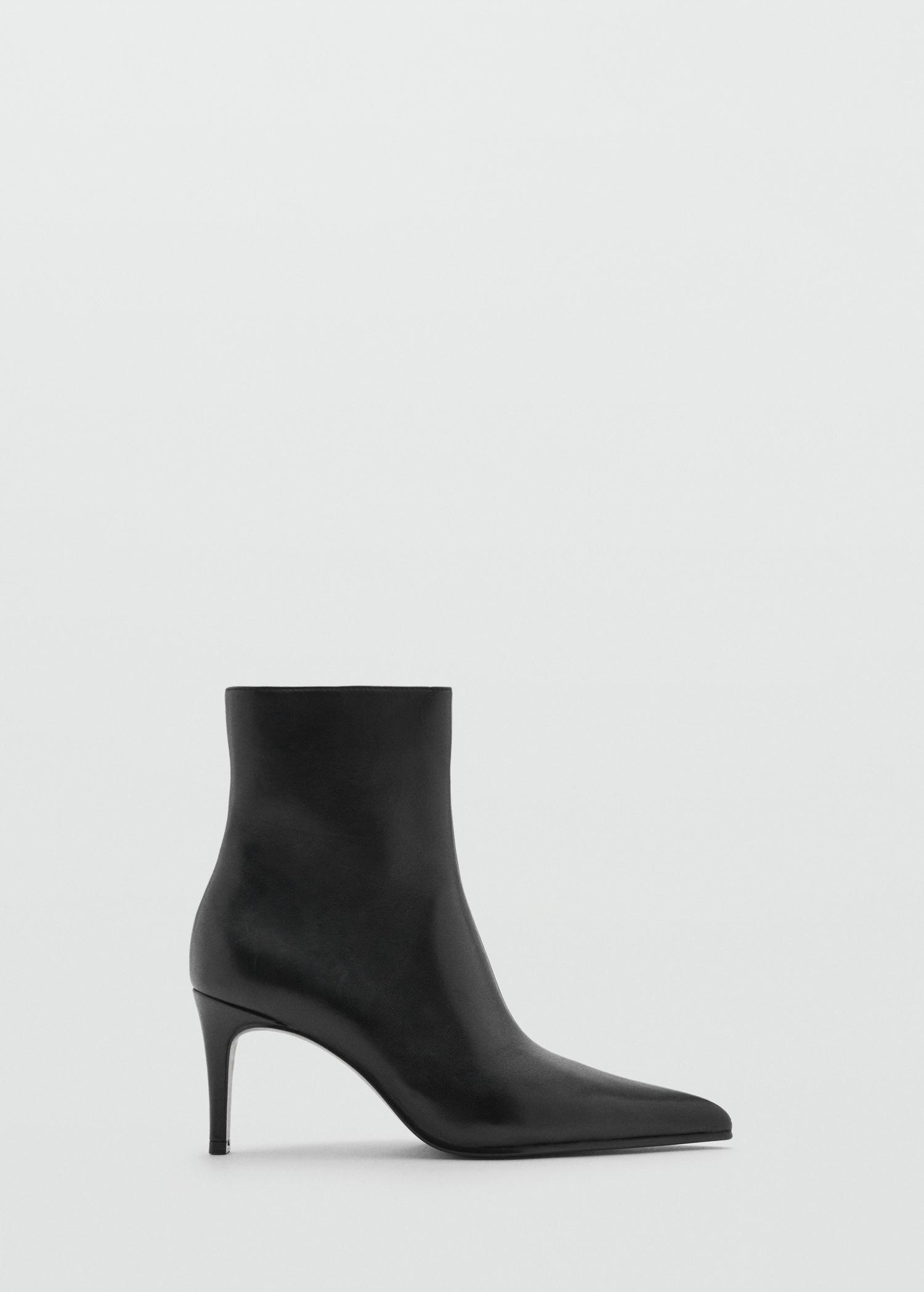 Leather pointed ankle boots - Women | MANGO USA Product Image