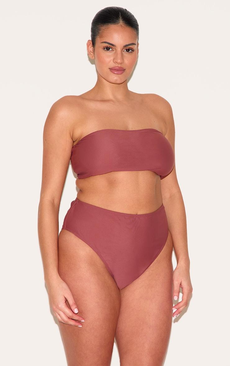 Plus Rust Basic High Waist Bikni Bottom Product Image