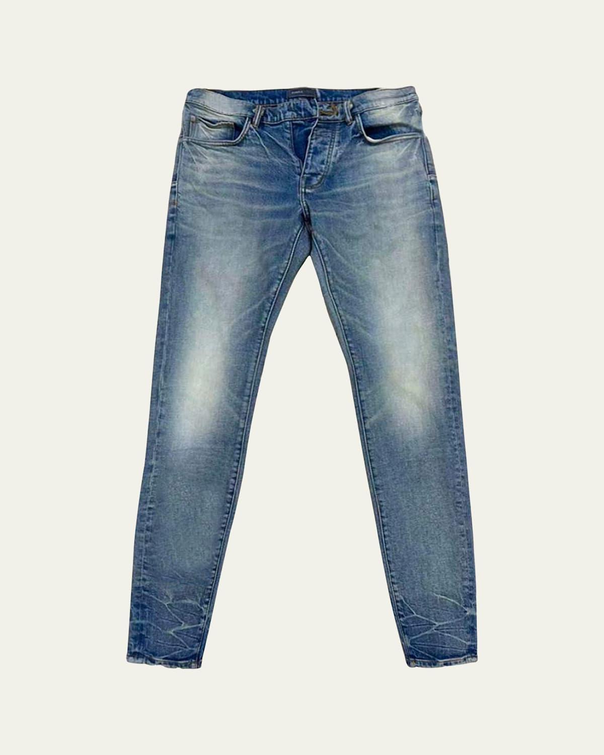 Men's Light-Wash Skinny Jeans Product Image