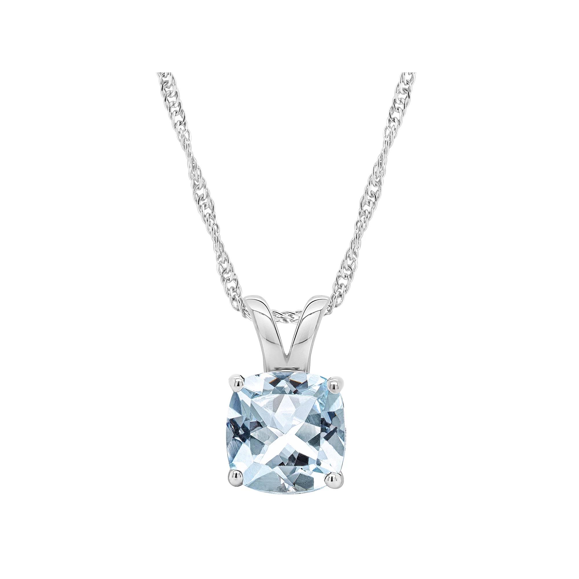 Alyson Layne 14k Gold Cushion Sky Blue Topaz Pendant Necklace, Womens Product Image