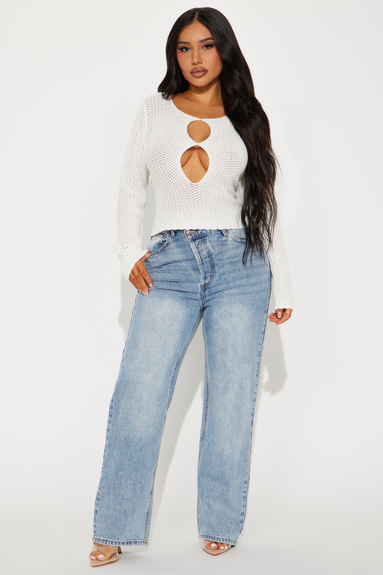 Maui Crochet Sweater - Ivory Product Image