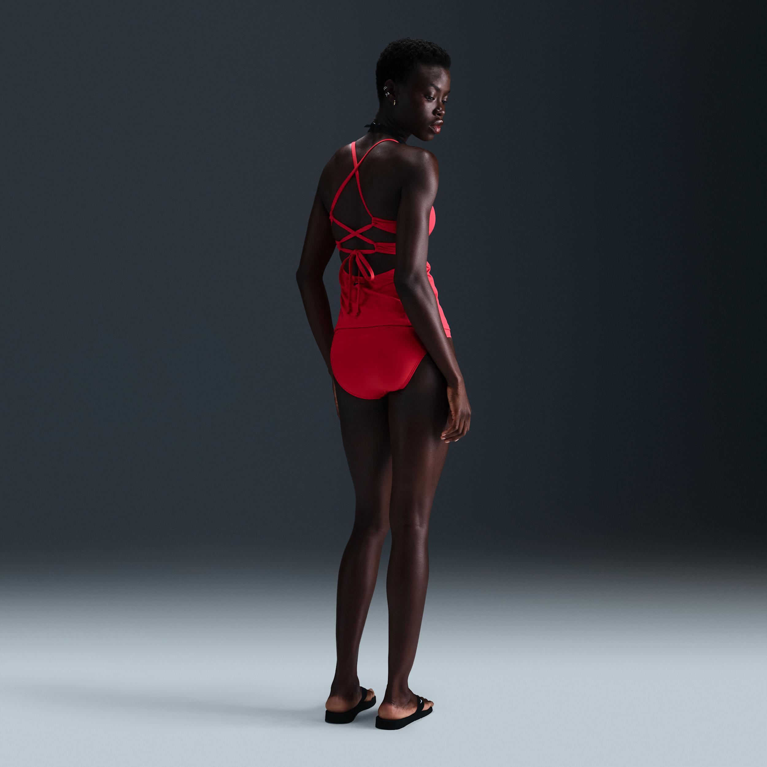 Nike Womens Swim Essential Lace-Up High-Neck Tank Topini | NESSE281-001 Product Image