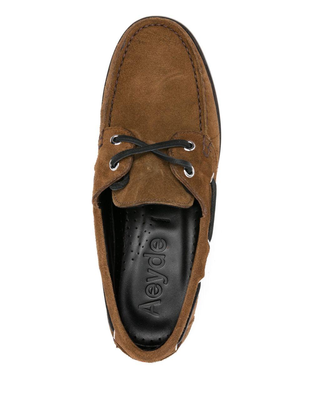 suede lace-up boat shoes Product Image