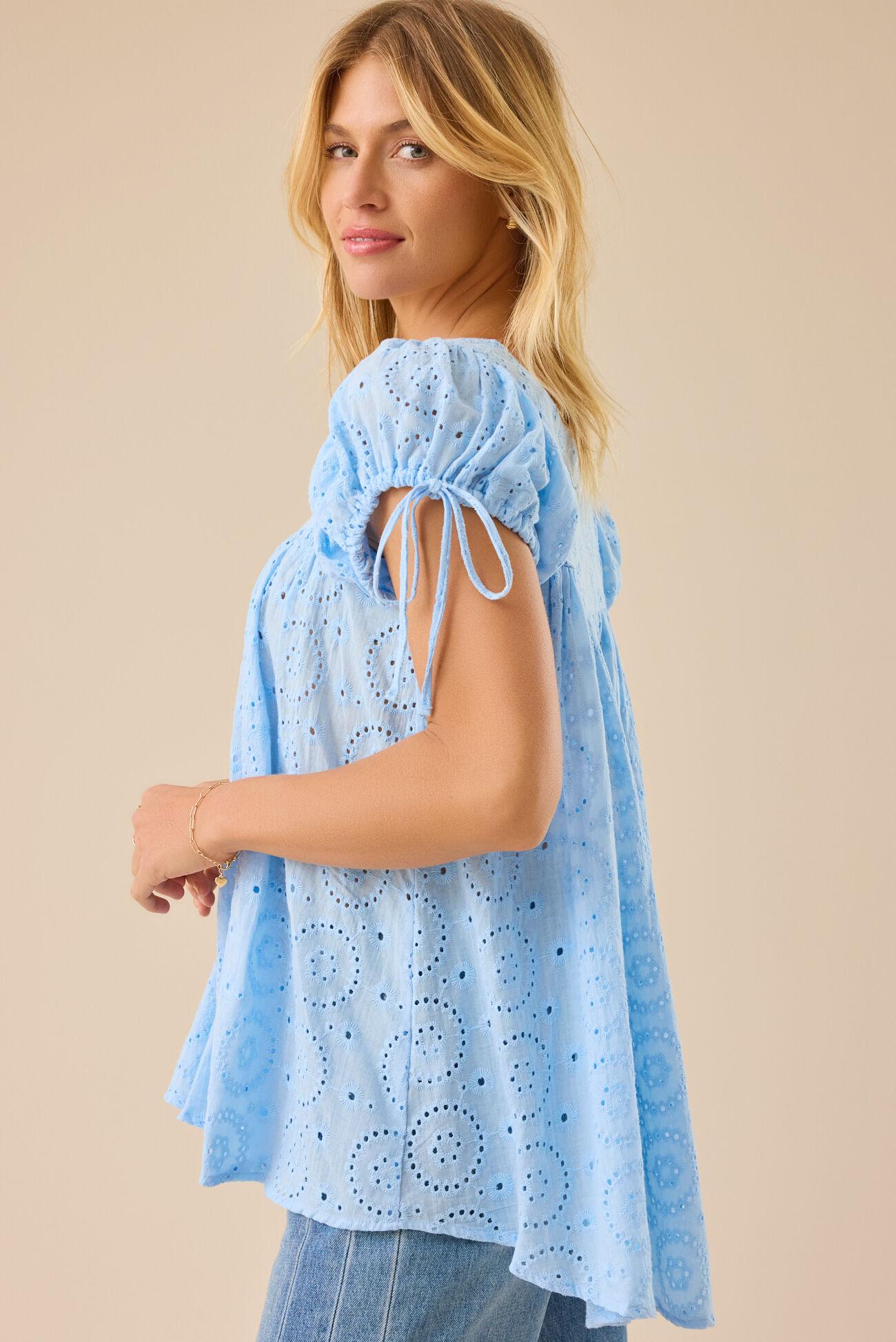 Keily Eyelet Babydoll Top Product Image