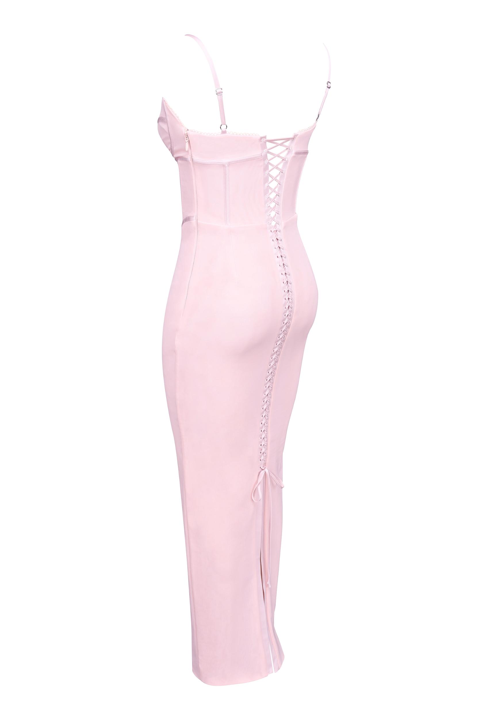 Romy  wine mesh bodycon maxi dress - sale Product Image
