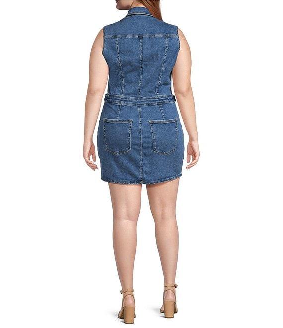 Good American Plus Size Fit For Success Sleeveless Mini Denim Dress Product Image