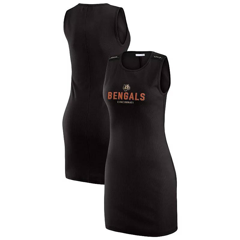 Women's WEAR by Erin Andrews x Gracie Hunt Black Cincinnati Bengals Ribbed Tank Dress,  Product Image
