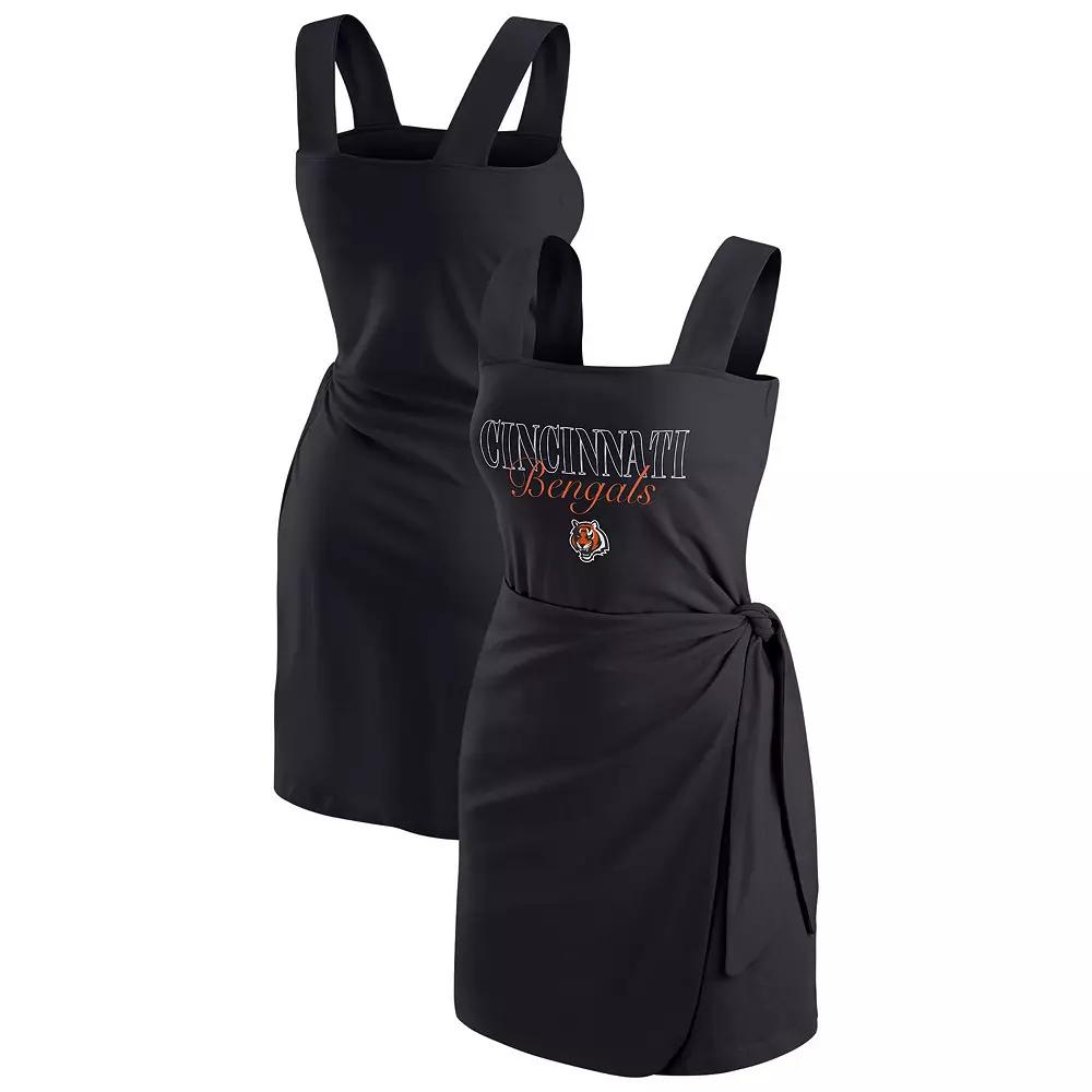 Women's WEAR by Erin Andrews Black Pittsburgh Steelers Wrap Dress,  Product Image