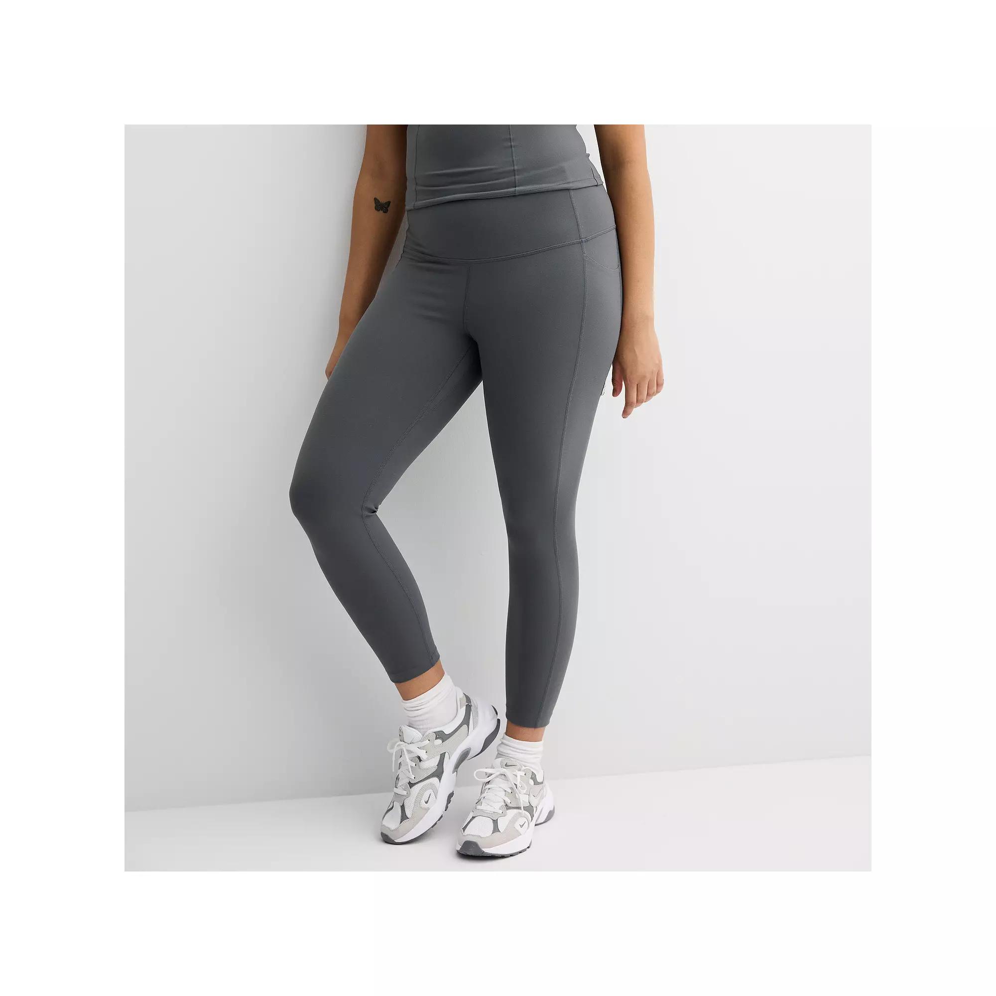 Women's FLX High-Rise Affirmation 7/8 Pocket Leggings, Size: Small, Mineral Black Product Image