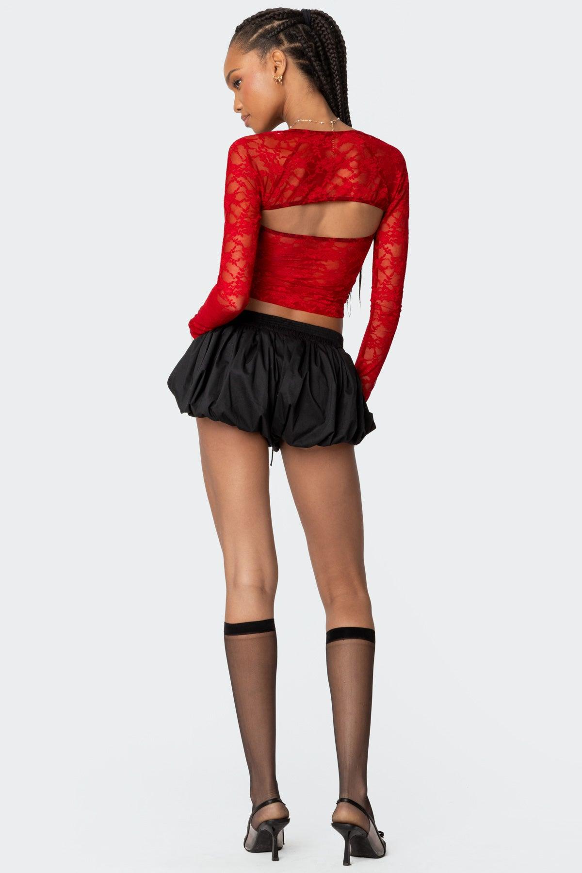 Addison Sheer Lace Two Piece Top Product Image