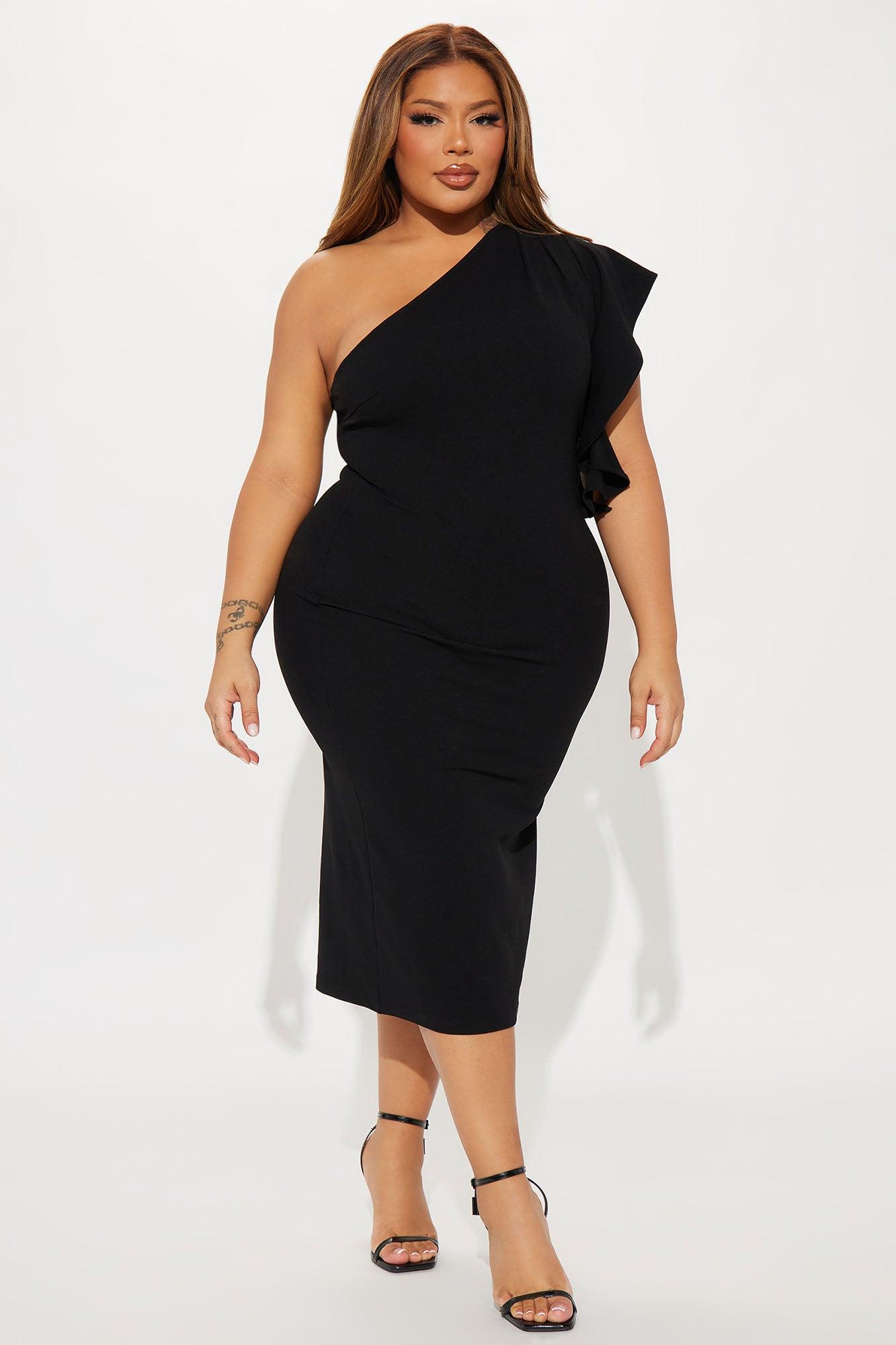 See You At The Yacht Club Body Sculpting Midi Dress - Black Product Image
