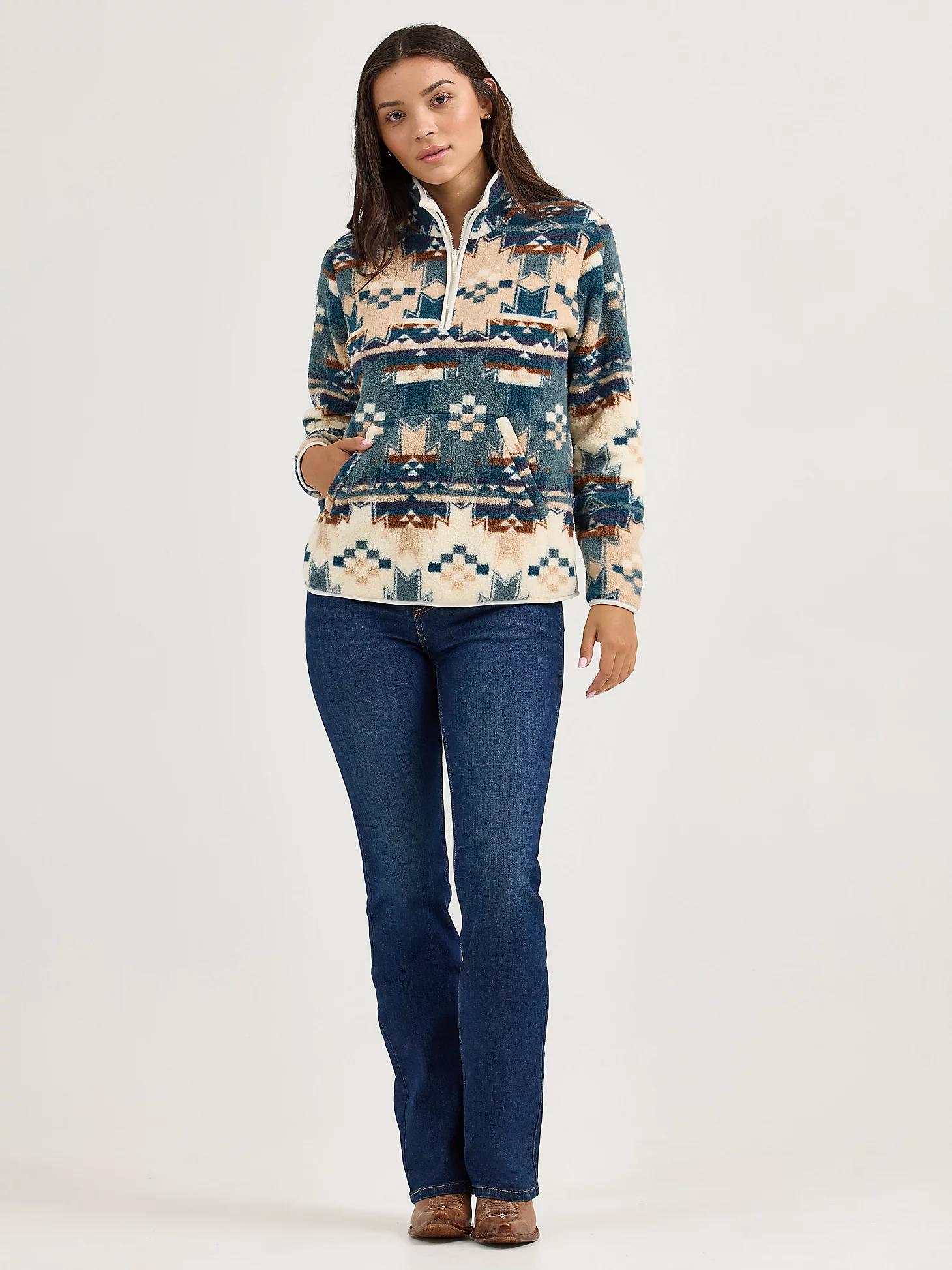 Women's Wrangler Retro® Quarter-Zip Sherpa Pullover in Dusty Product Image