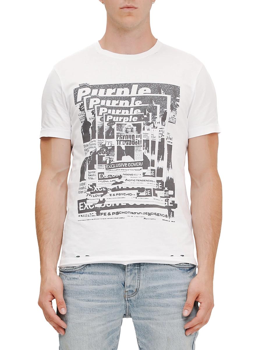 Mens Newspaper Graphic Cotton Jersey T-Shirt Product Image