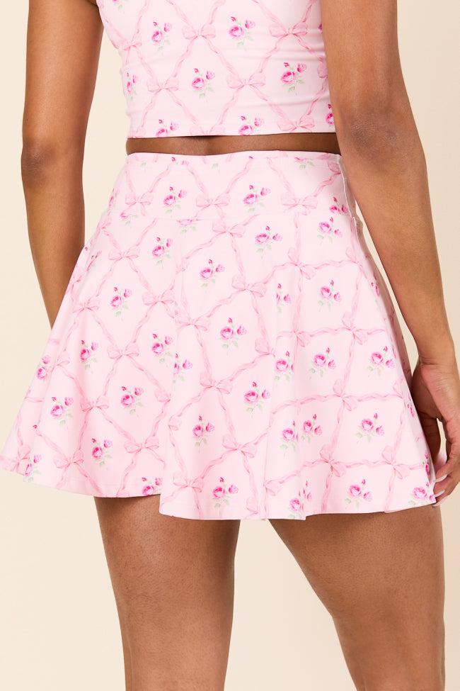Head Start Pink Floral and Bows Printed Active Skort Product Image