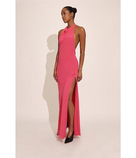 Bardot Similina Halter Neck Sleeveless Open Back Sheath Maxi Dress Product Image