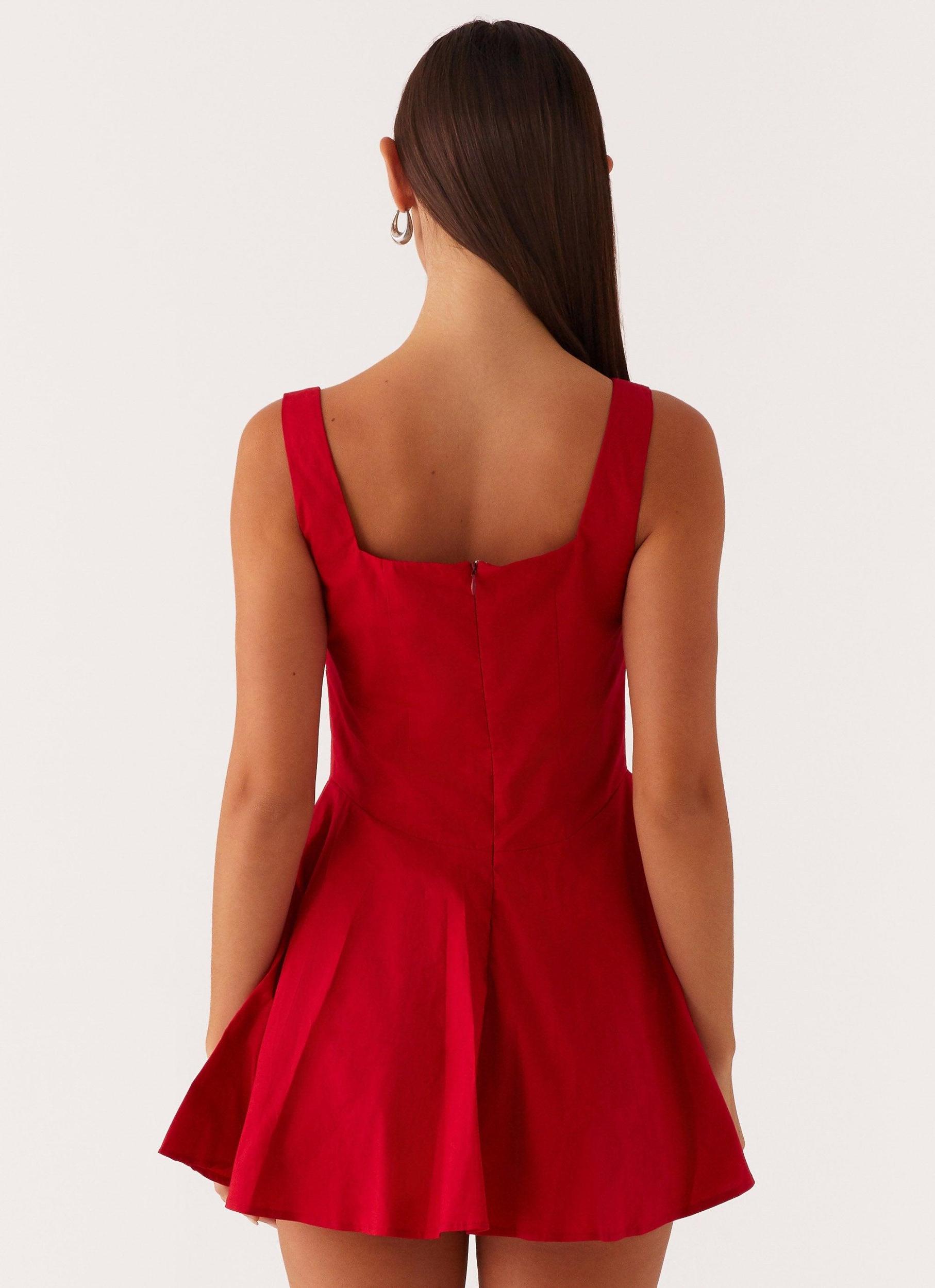 The Isle Mini Dress - Red Product Image