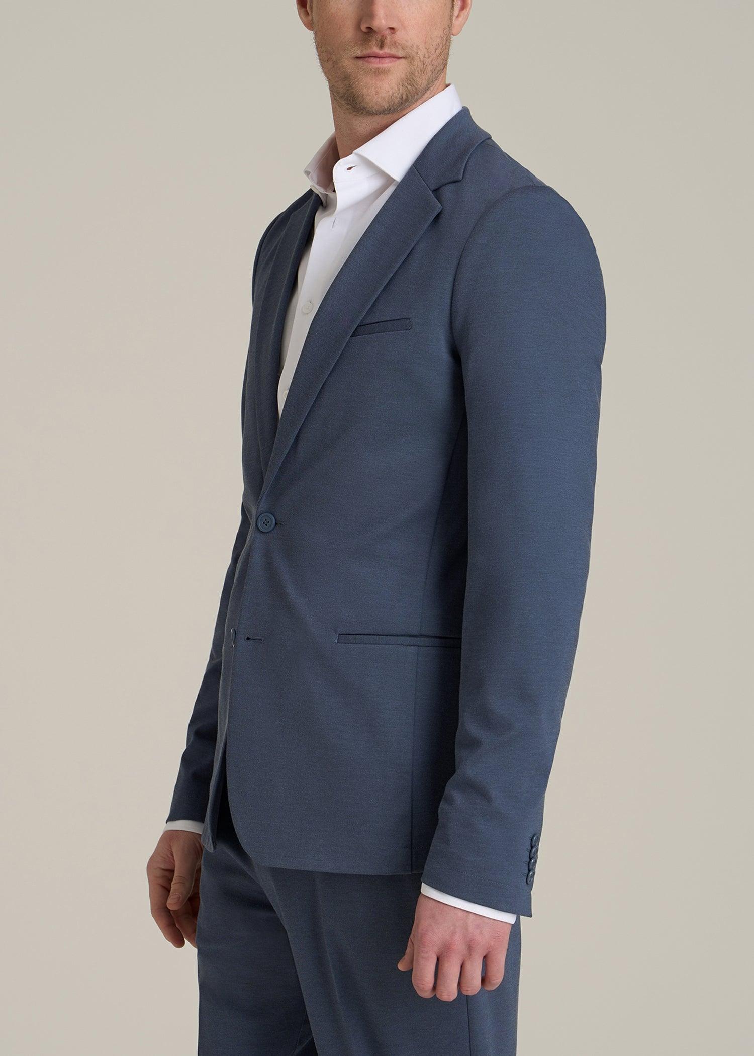 Flex Tech Suit Jacket for Tall Men in Medium Blue Nailhead Male Product Image